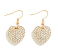 Rhinestone Pave Puffy Heart Drop Earrings