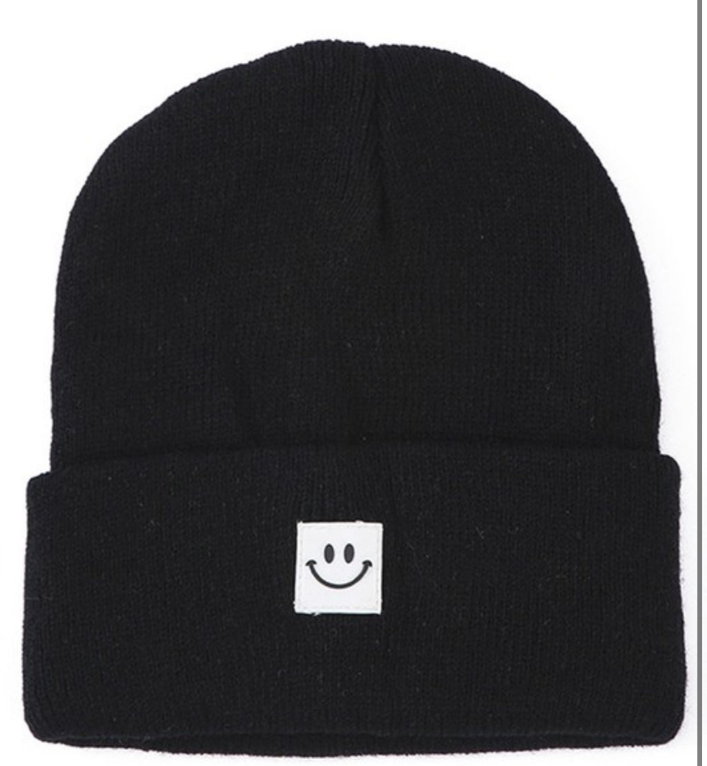 Smiley Face Patch Beanie