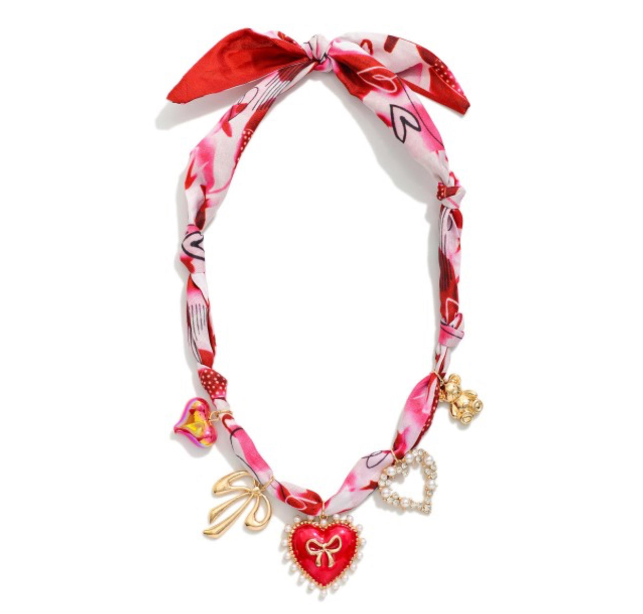 Loads of Love Charm Scarf Necklace
