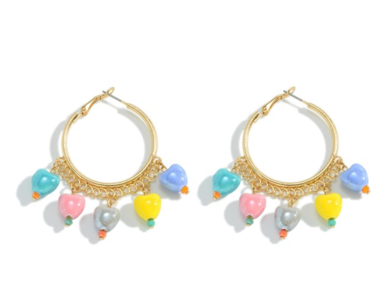 Heart Beaded Hoop Earring