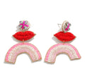 Pink Rainbow Drop Earrings