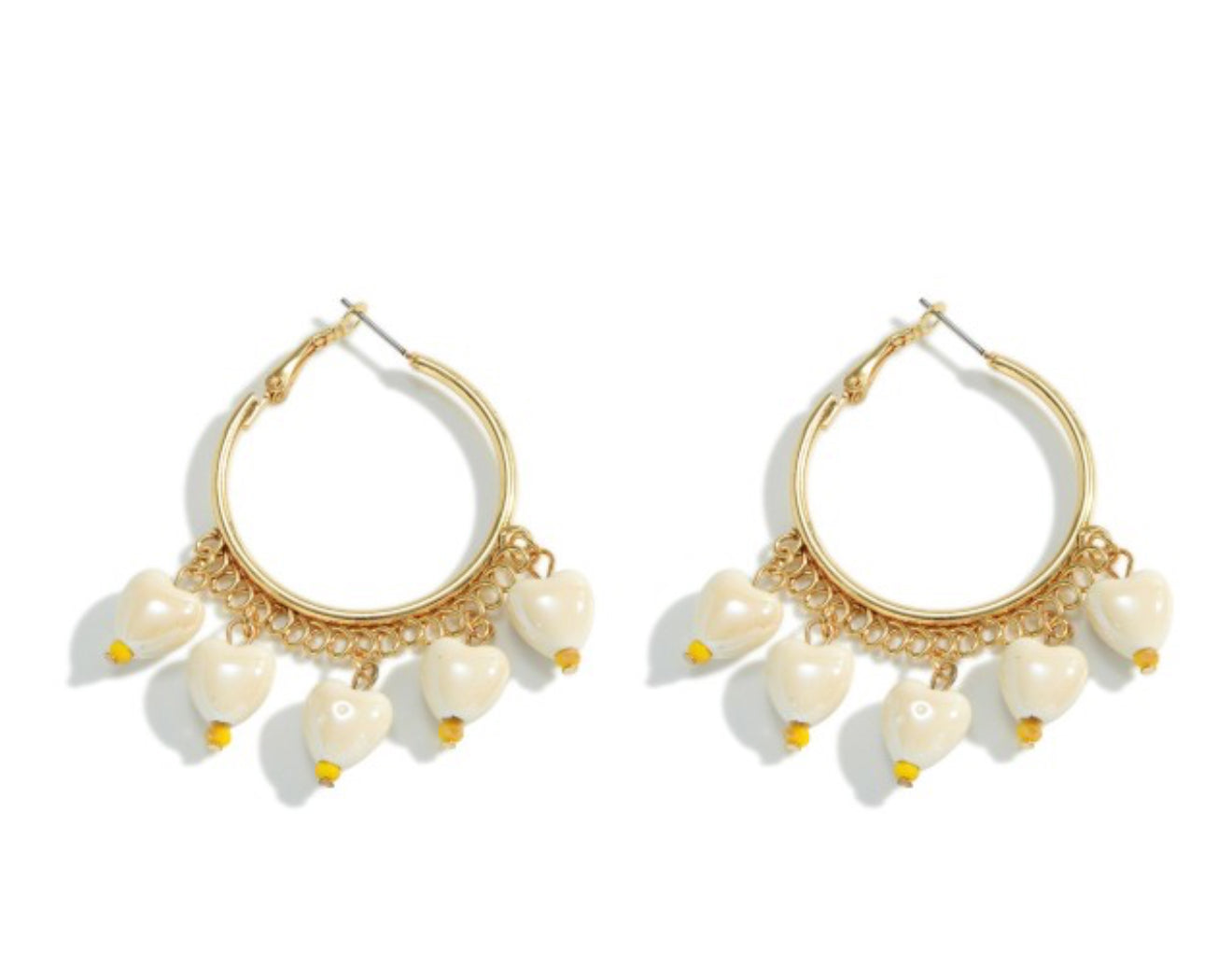 Heart Beaded Hoop Earring