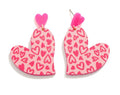 Wood Heart Drop Earring