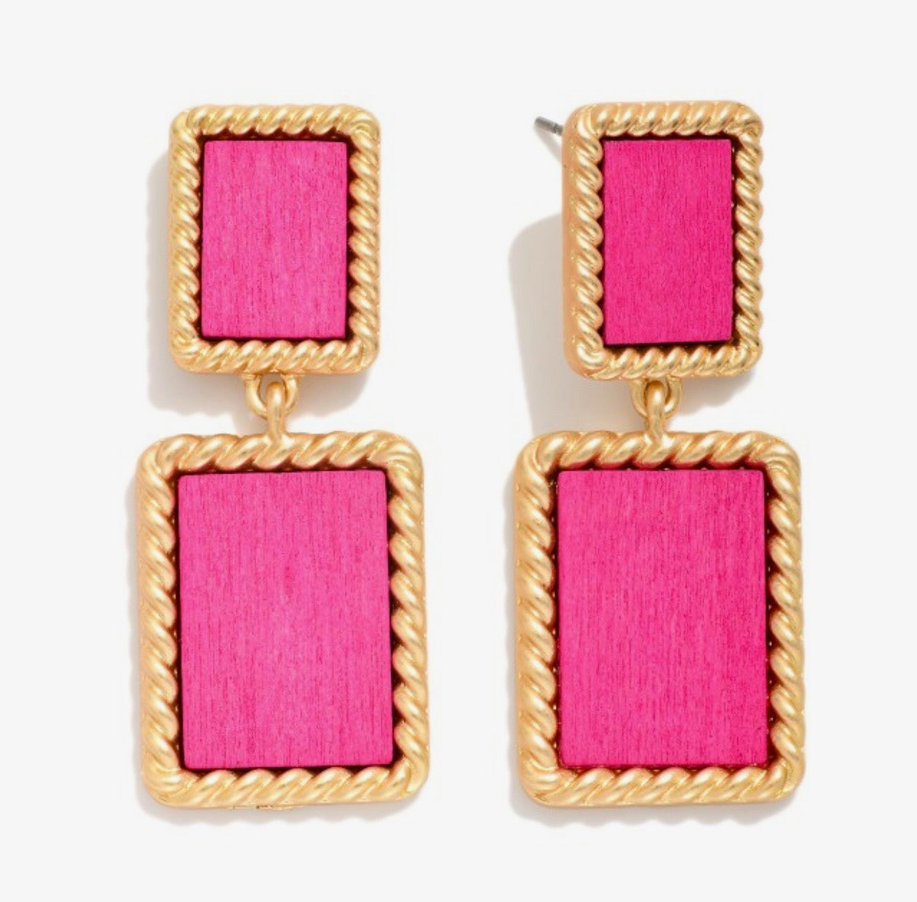 Linked Wood Earrings