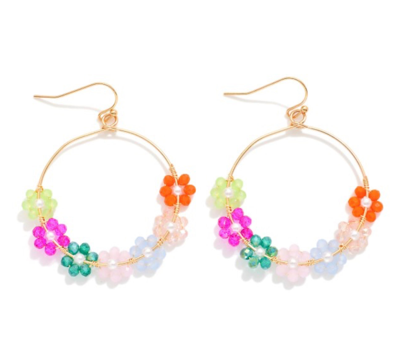 Wire Hoop Drop Earrings