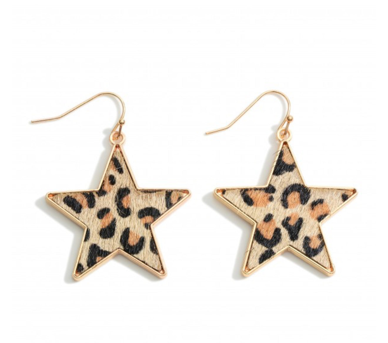 Animal Print Star Earrings