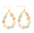 Flower Beaded Teardrop Earrings