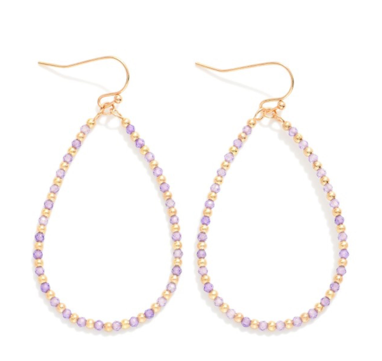 Faceted Beaded Teardrop Earrings