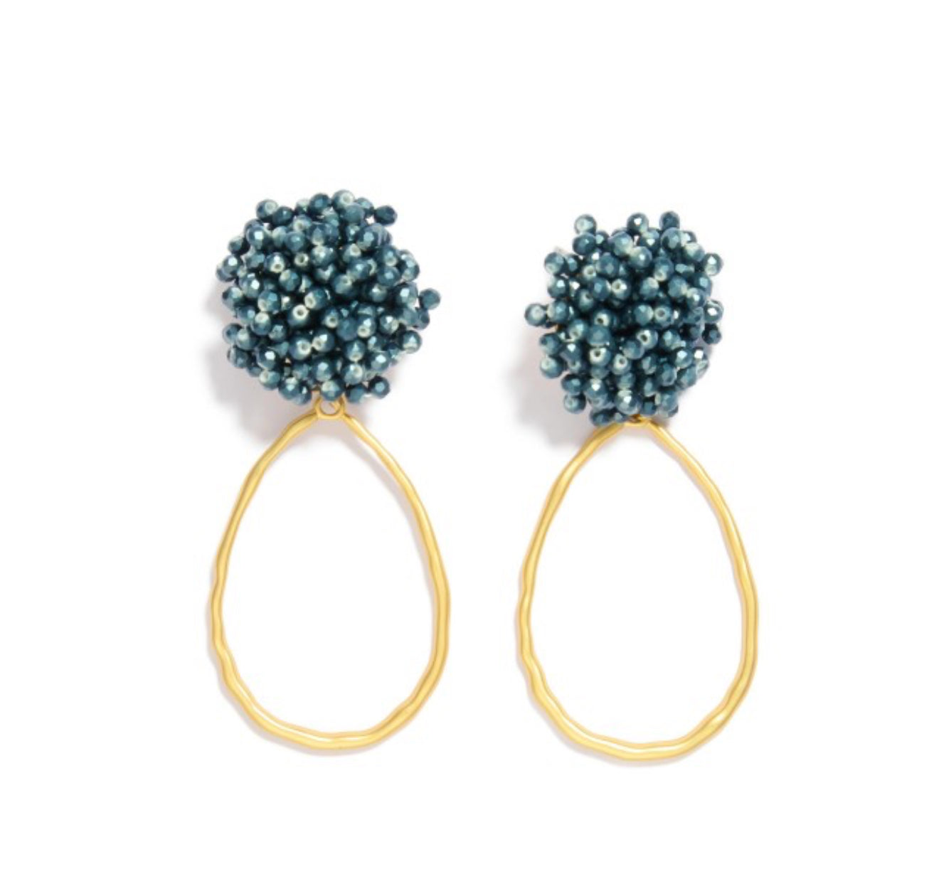 Teardrop Bead Cluster Earrings