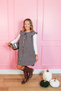 Charming Chapter Plaid Dress in Brown