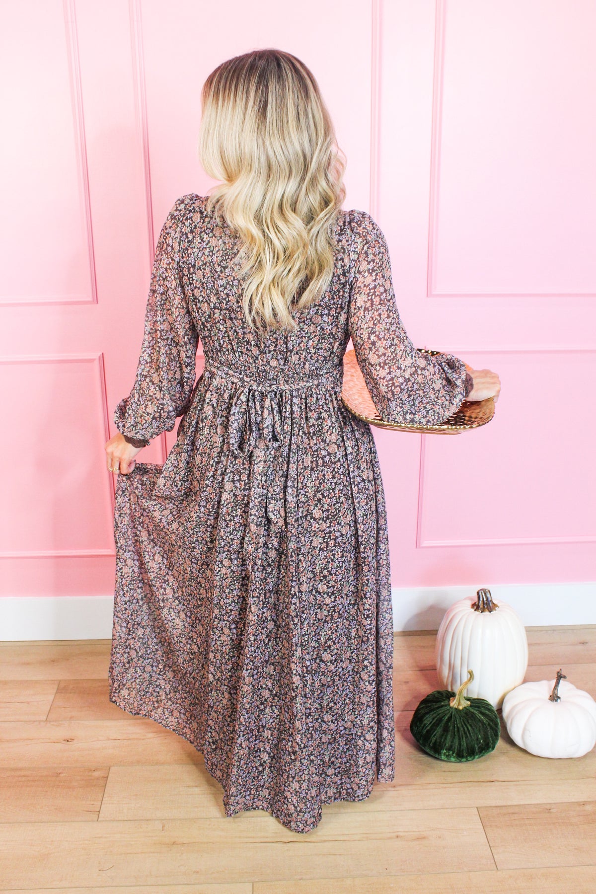 Cocoa Blossom Button Dress