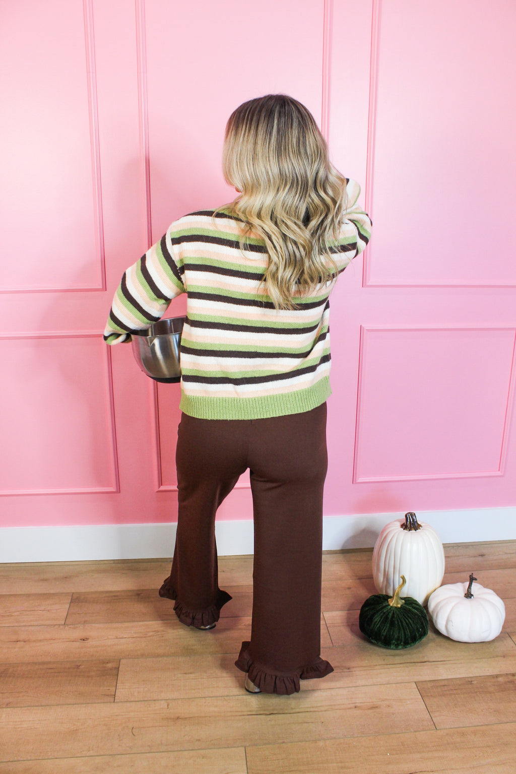 Just a Little Ruffle Pant in Brown