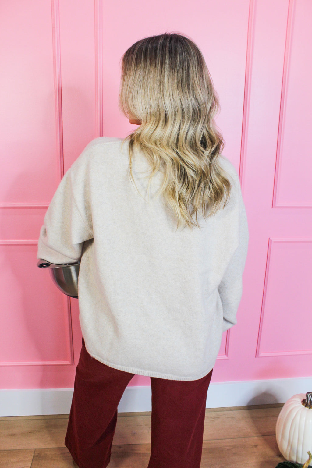Oatmeal Cozy Crew Cardigan