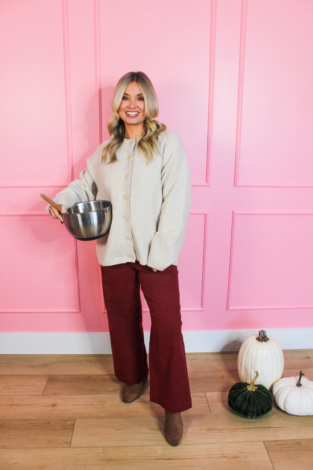 Oatmeal Cozy Crew Cardigan