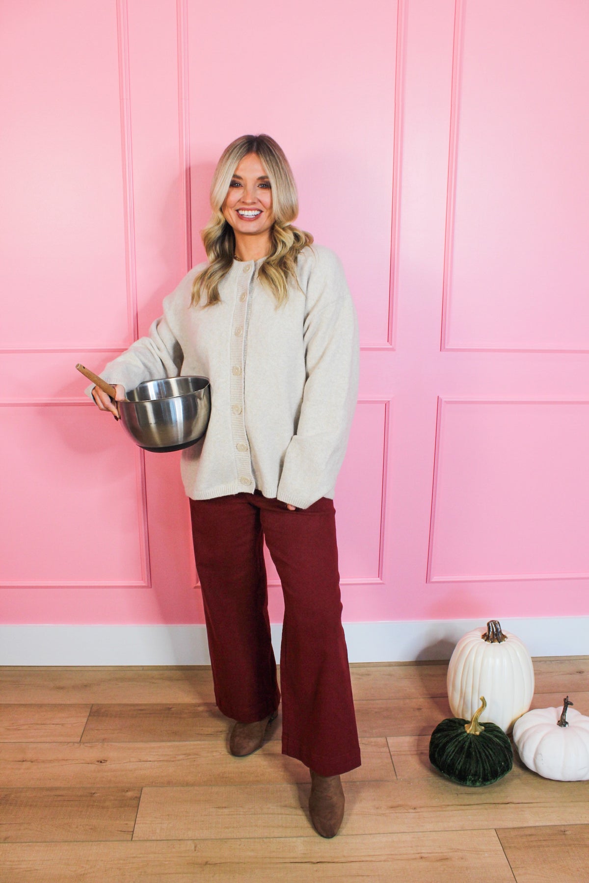 Oatmeal Cozy Crew Cardigan