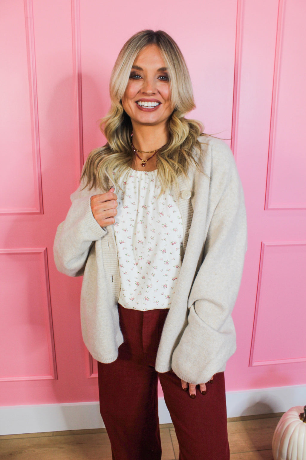 Oatmeal Cozy Crew Cardigan