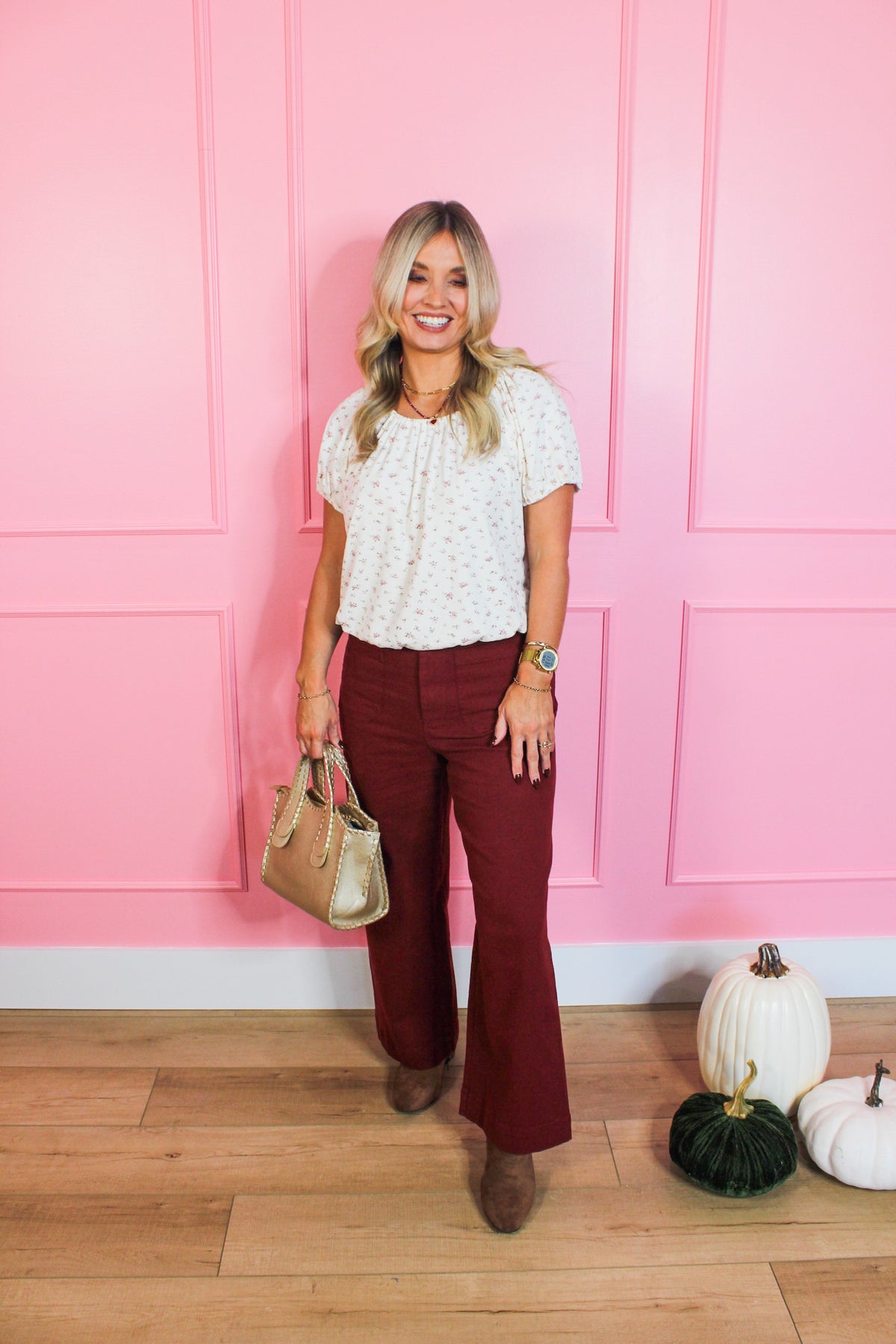 The Daily Darling Pant in Burgundy
