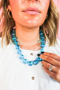 Turquoise Iridescent Chunky Bead Necklace