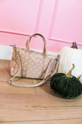 Tan Polka Dot Tote Bag