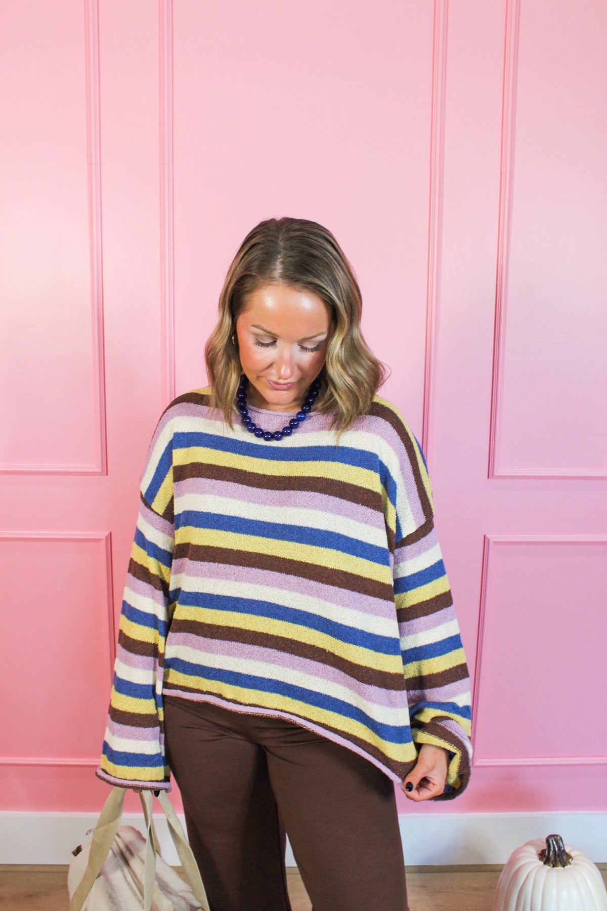 Dusty Plum Stripe Sweater
