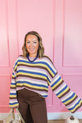 Dusty Plum Stripe Sweater