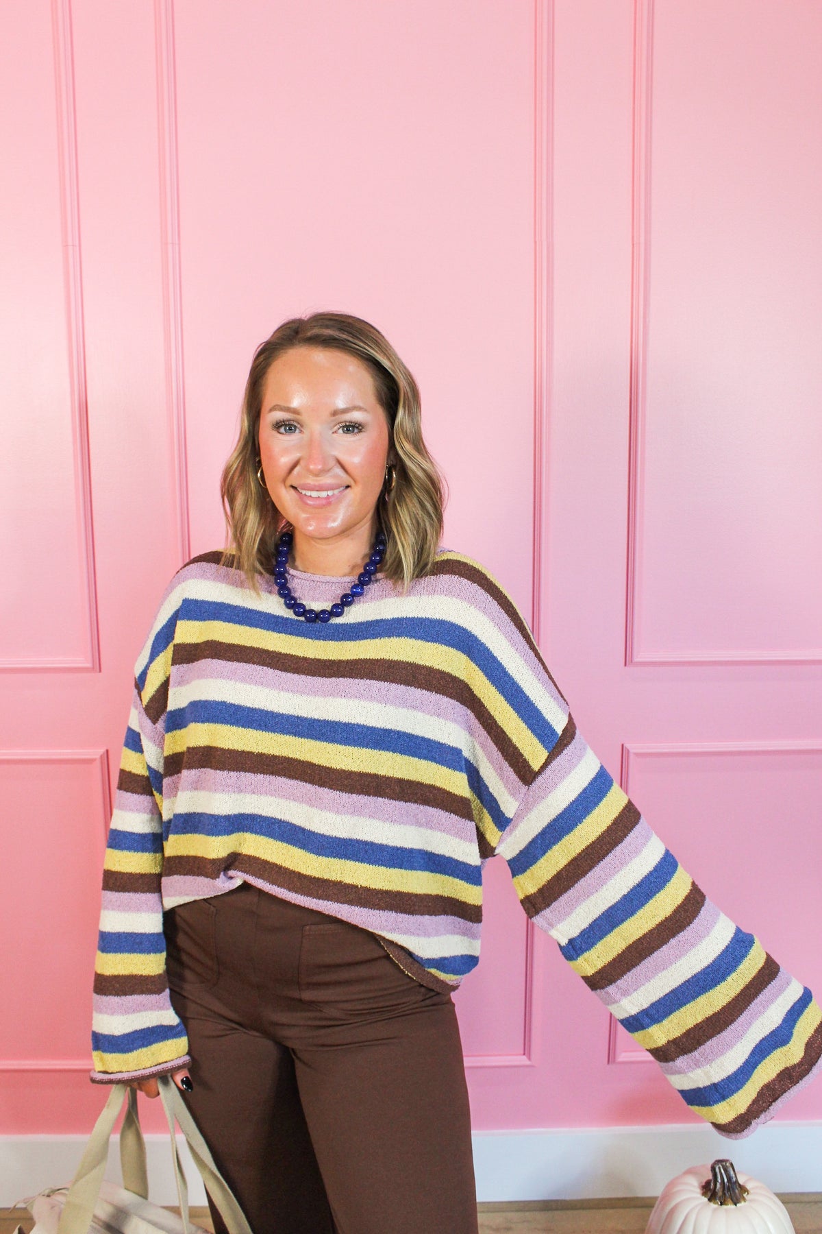Dusty Plum Stripe Sweater