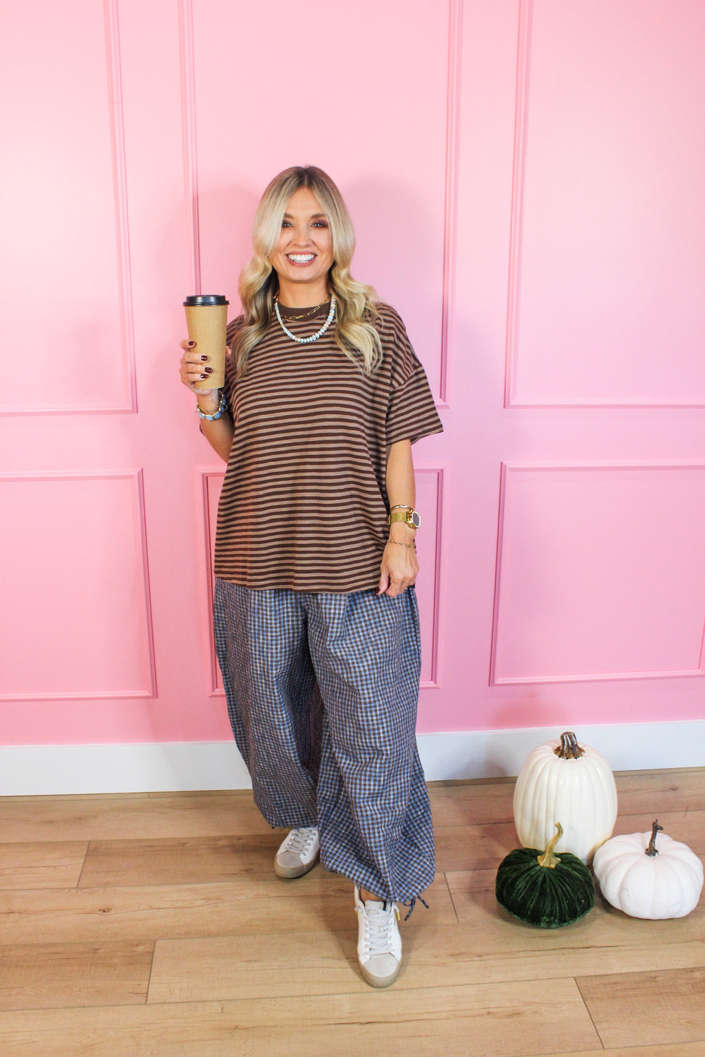 Mocha Stripe Boxy Tee