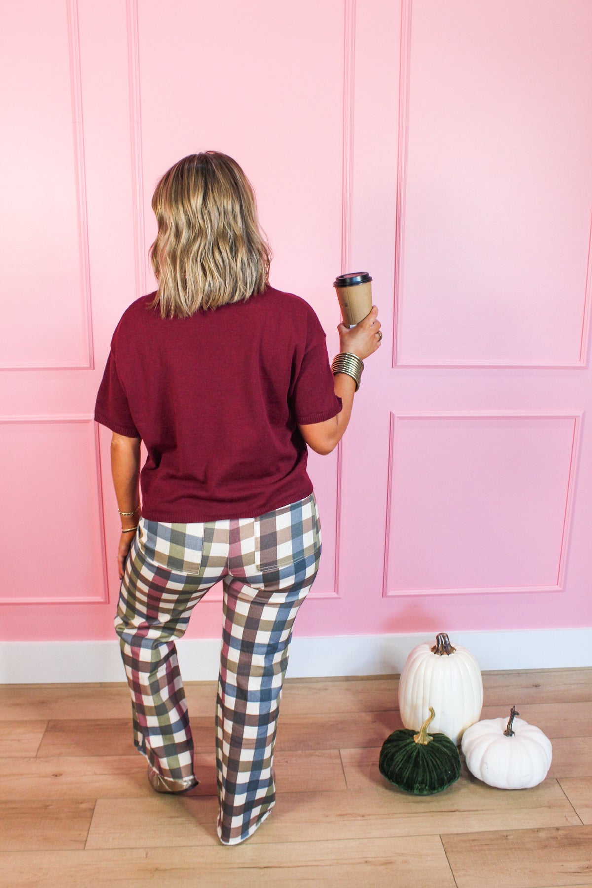 Teacher’s Pet Short Sleeve Button Cardigan in Burgundy