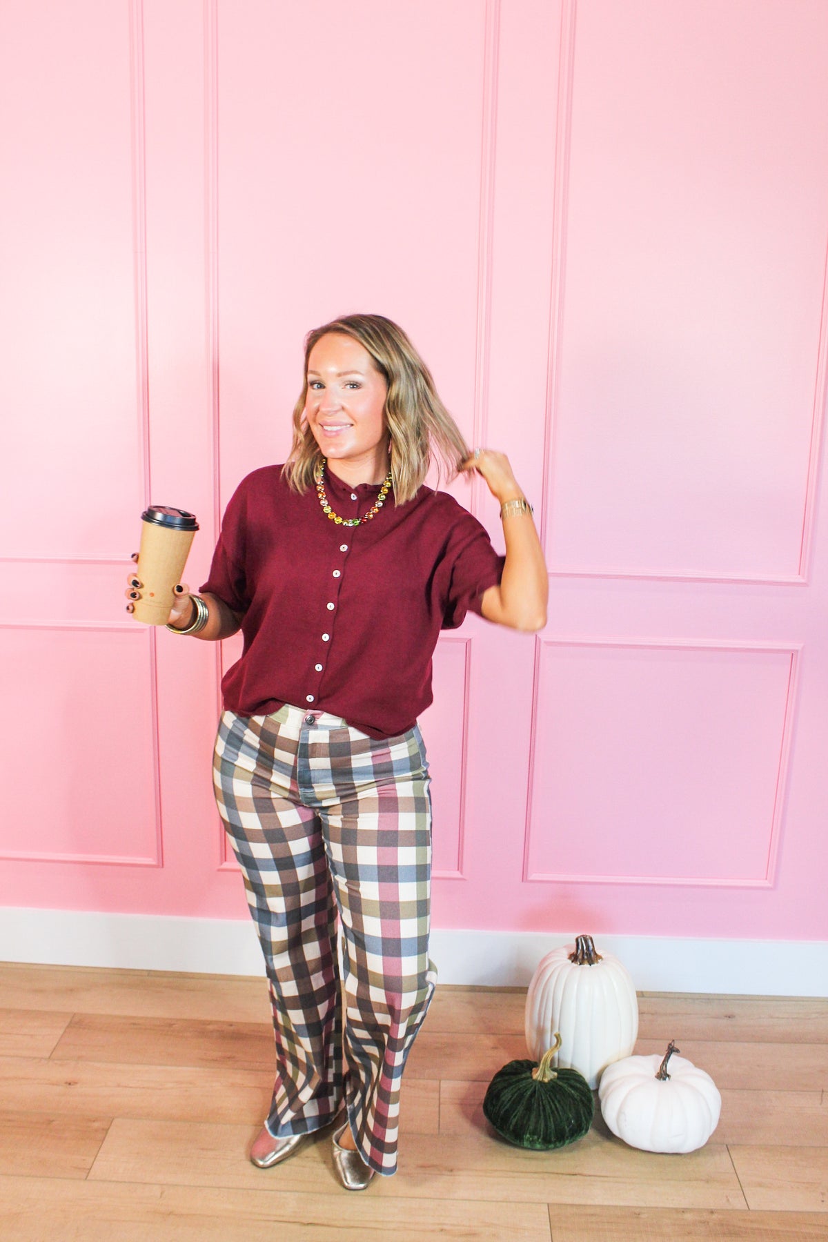 Teacher’s Pet Short Sleeve Button Cardigan in Burgundy