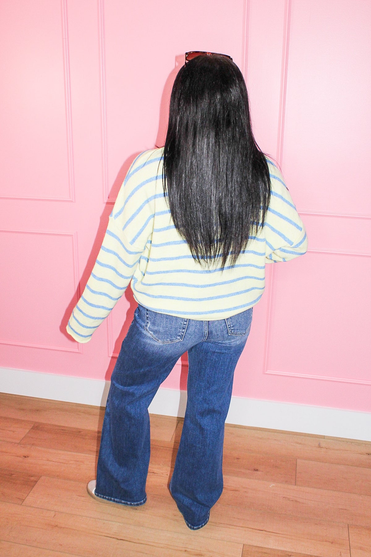 Simple Joys Striped Button Cardigan in Yellow