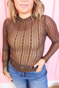 Mocha Mesh Layering Top